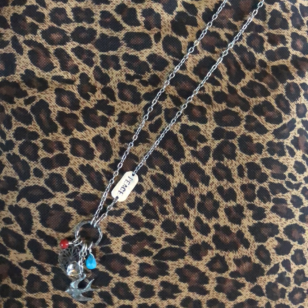 Silver charm necklace